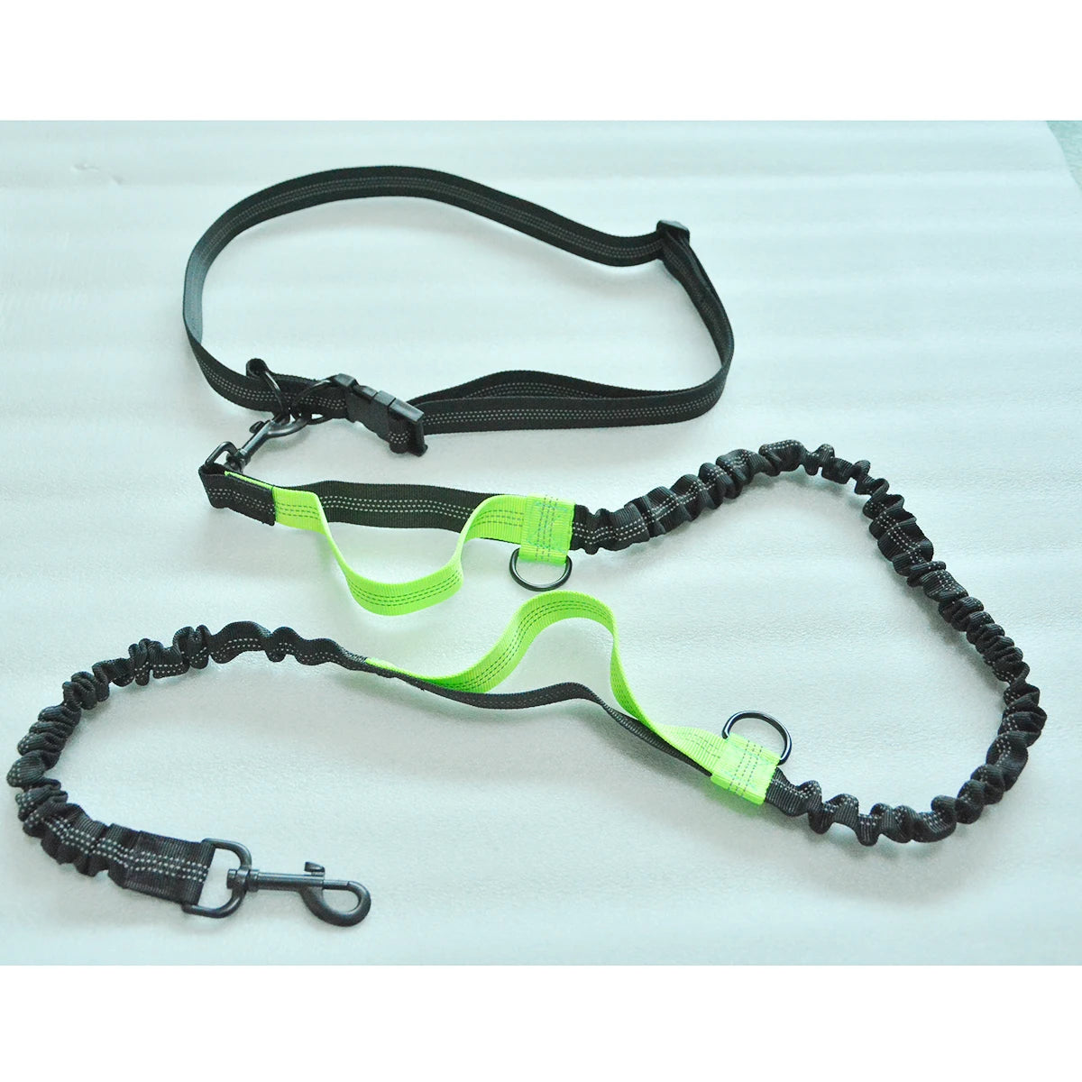 Retractable Hands Free Dog Leash for Running Double Handles Elastic Cord Reflective Large Dog Leash Pet Supplies