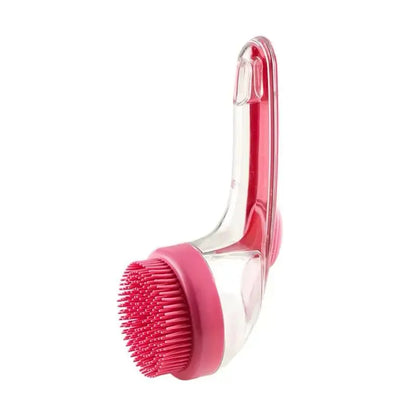 Universal 2-In-1 Pet Bath Brush - Ergo Grip, Plastic Body, Built-In Soap Dispenser, 8In×3In×4In Massage Aid, Reduces Shed While Washing, Boosts Blood Circulation for Dogs & Cats (Home Supplies)
