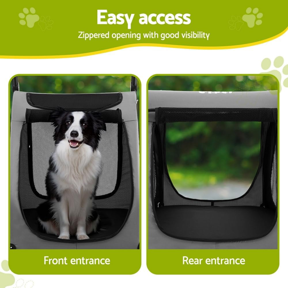 Pet Stroller, Dual Capacity Cat Dog Carrier Backpack Travel Strollers