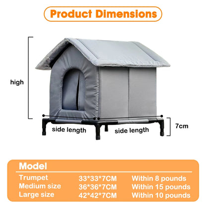 Waterproof Outdoor Pet House Thickened Cat Nest Four Seasons Universal Pet House Home Foldable Washable for Small Pet Supplies