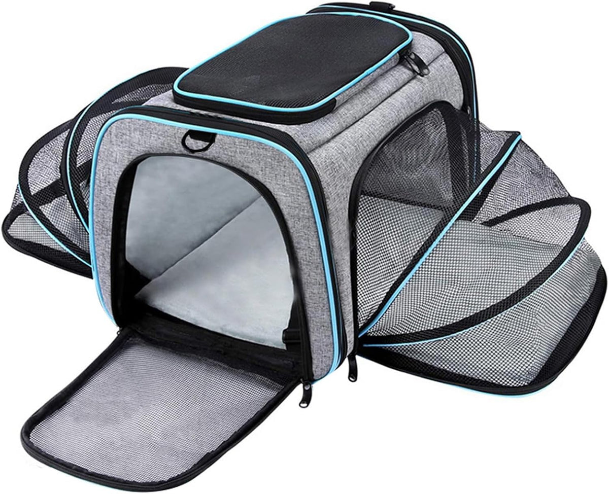 Expandable Pet Carrier, Airline Approved Pet Carrier, Pet Backpack Carrier,For Dog, Cat, Puppy, Kittens Travel Friendly with Comfortable Fleece Bed