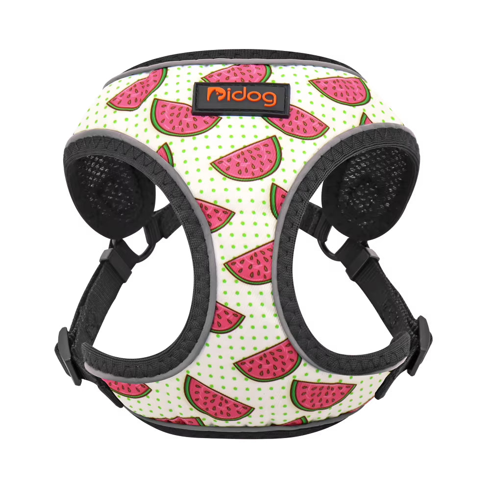 Nylon Reflective Dog Cat Harness Vest Printed French Bulldog Harness Puppy Small Medium Dogs Cats Harness for Chihuahua Walking