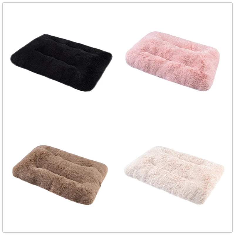 Fluffy Calming Dog Bed Washable Pet Mat Waterproof Anti-Slip Anti-Anxiety Pet Kennel for Large Medium Small Puppy Cats