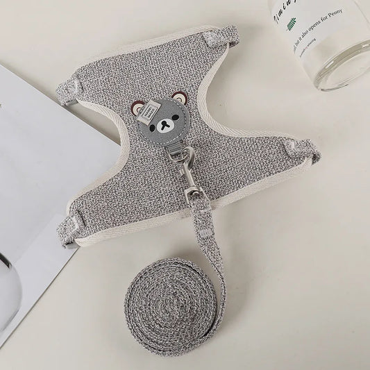 1/Set Puppy Dog Harness for Small Dogs Adjustable Dog Kitten Cat Harness and Leash Dog Leash Dog Cat Collar Dog Cat Accessories