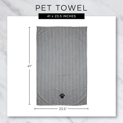 DII Microfiber Pet Bath Towel with Embroidered Paw Print, 44X27.5, Ultra-Absorbent & Machine Washable for Small, Medium, Large Dogs and Cats-Green
