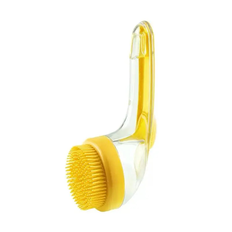 Universal 2-In-1 Pet Bath Brush - Ergo Grip, Plastic Body, Built-In Soap Dispenser, 8In×3In×4In Massage Aid, Reduces Shed While Washing, Boosts Blood Circulation for Dogs & Cats (Home Supplies)