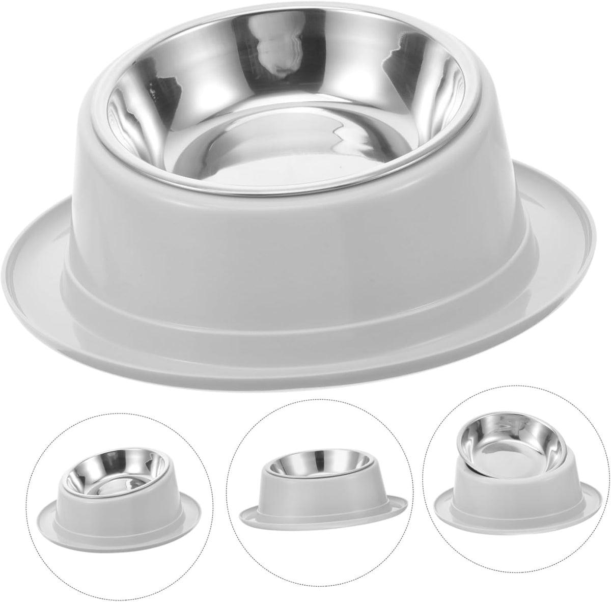 Unique Design Pet Bowl anti Ant Cat Feeder Stainless Steel Non-Slip Grey Pet Food Bowl Pet Feeding Bowl