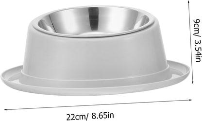 Unique Design Pet Bowl anti Ant Cat Feeder Stainless Steel Non-Slip Grey Pet Food Bowl Pet Feeding Bowl
