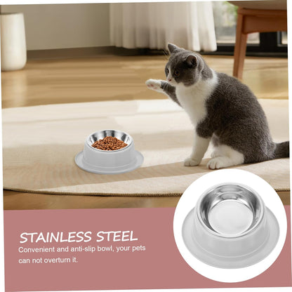 Unique Design Pet Bowl anti Ant Cat Feeder Stainless Steel Non-Slip Grey Pet Food Bowl Pet Feeding Bowl
