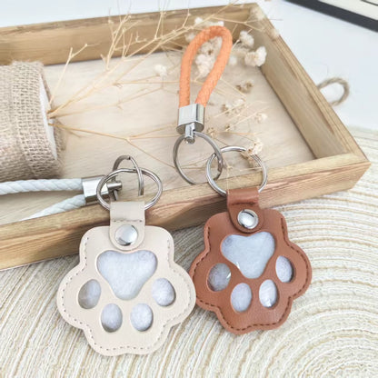 PU Leather Pet Hair Storage Bag Multi-Functional Portable Keychain Pet Memorial Keychain Keepsake Hair Storage for Pet Lovers