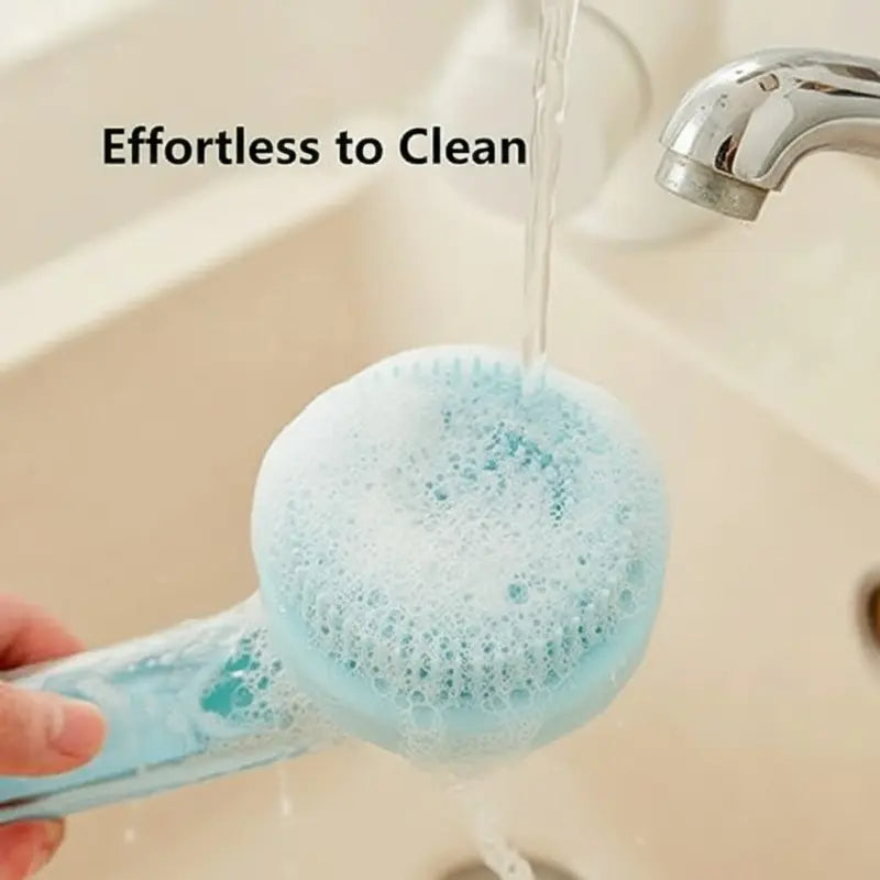 Universal 2-In-1 Pet Bath Brush - Ergo Grip, Plastic Body, Built-In Soap Dispenser, 8In×3In×4In Massage Aid, Reduces Shed While Washing, Boosts Blood Circulation for Dogs & Cats (Home Supplies)