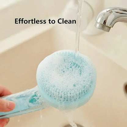 Universal 2-In-1 Pet Bath Brush - Ergo Grip, Plastic Body, Built-In Soap Dispenser, 8In×3In×4In Massage Aid, Reduces Shed While Washing, Boosts Blood Circulation for Dogs & Cats (Home Supplies)