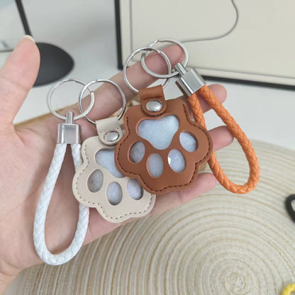 PU Leather Pet Hair Storage Bag Multi-Functional Portable Keychain Pet Memorial Keychain Keepsake Hair Storage for Pet Lovers
