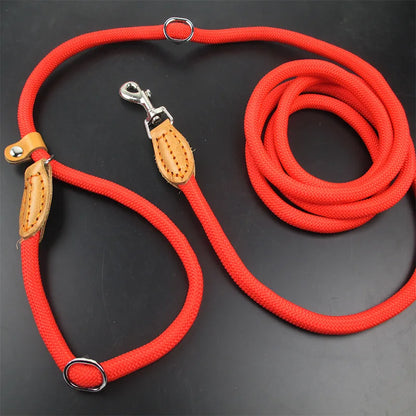 Multifunctional Dog Leash P Chain Slip Collar Pet Walking Leads Nylon Dog Rope Puppy Pet Traction for Small Medium Large Dogs