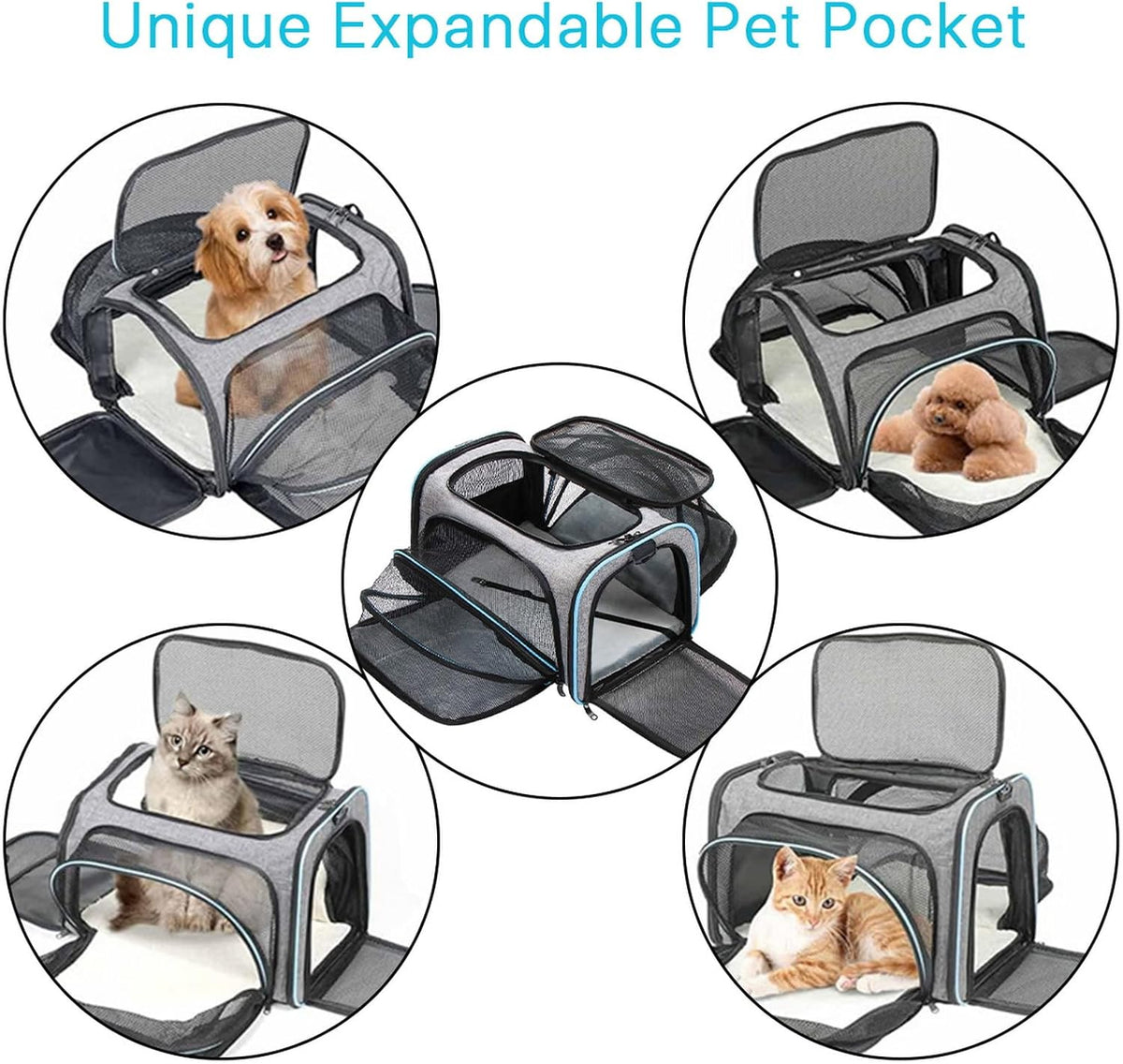 Expandable Pet Carrier, Airline Approved Pet Carrier, Pet Backpack Carrier,For Dog, Cat, Puppy, Kittens Travel Friendly with Comfortable Fleece Bed