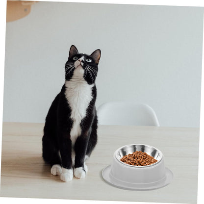 Unique Design Pet Bowl anti Ant Cat Feeder Stainless Steel Non-Slip Grey Pet Food Bowl Pet Feeding Bowl