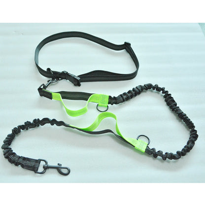 Retractable Hands Free Dog Leash for Running Double Handles Elastic Cord Reflective Large Dog Leash Pet Supplies
