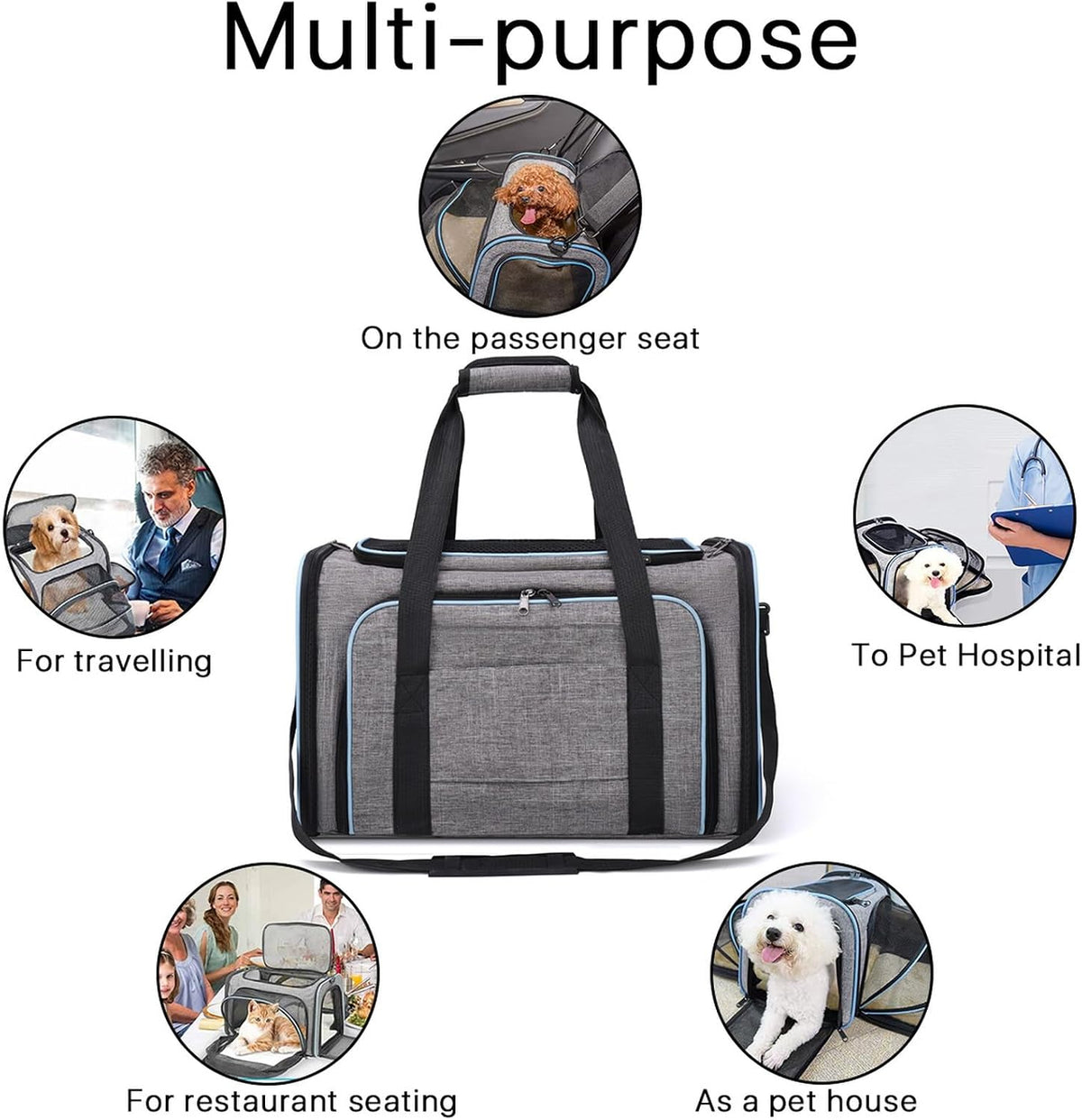Expandable Pet Carrier, Airline Approved Pet Carrier, Pet Backpack Carrier,For Dog, Cat, Puppy, Kittens Travel Friendly with Comfortable Fleece Bed