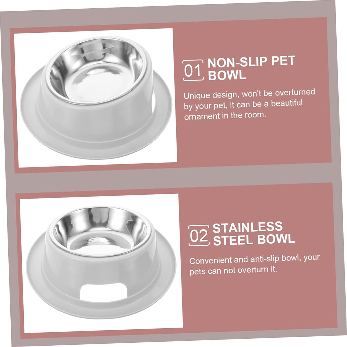 Unique Design Pet Bowl anti Ant Cat Feeder Stainless Steel Non-Slip Grey Pet Food Bowl Pet Feeding Bowl