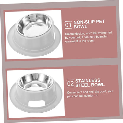 Unique Design Pet Bowl anti Ant Cat Feeder Stainless Steel Non-Slip Grey Pet Food Bowl Pet Feeding Bowl