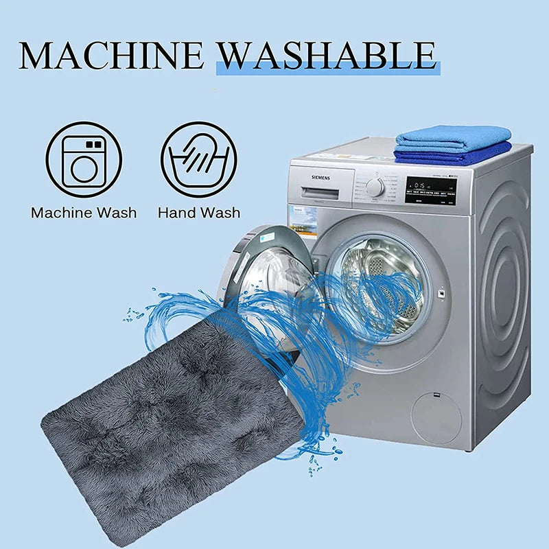 Fluffy Calming Dog Bed Washable Pet Mat Waterproof Anti-Slip Anti-Anxiety Pet Kennel for Large Medium Small Puppy Cats