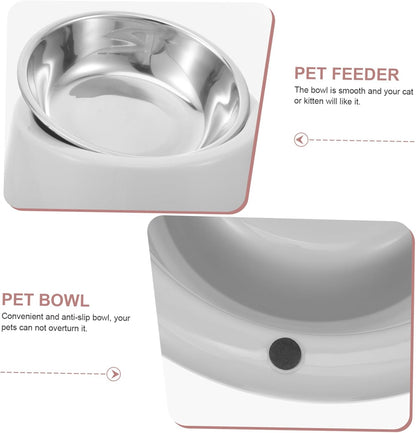 Unique Design Pet Bowl anti Ant Cat Feeder Stainless Steel Non-Slip Grey Pet Food Bowl Pet Feeding Bowl