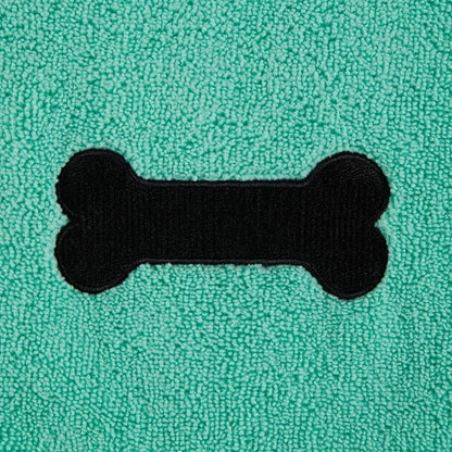DII Microfiber Pet Bath Towel with Embroidered Paw Print, 44X27.5, Ultra-Absorbent & Machine Washable for Small, Medium, Large Dogs and Cats-Green