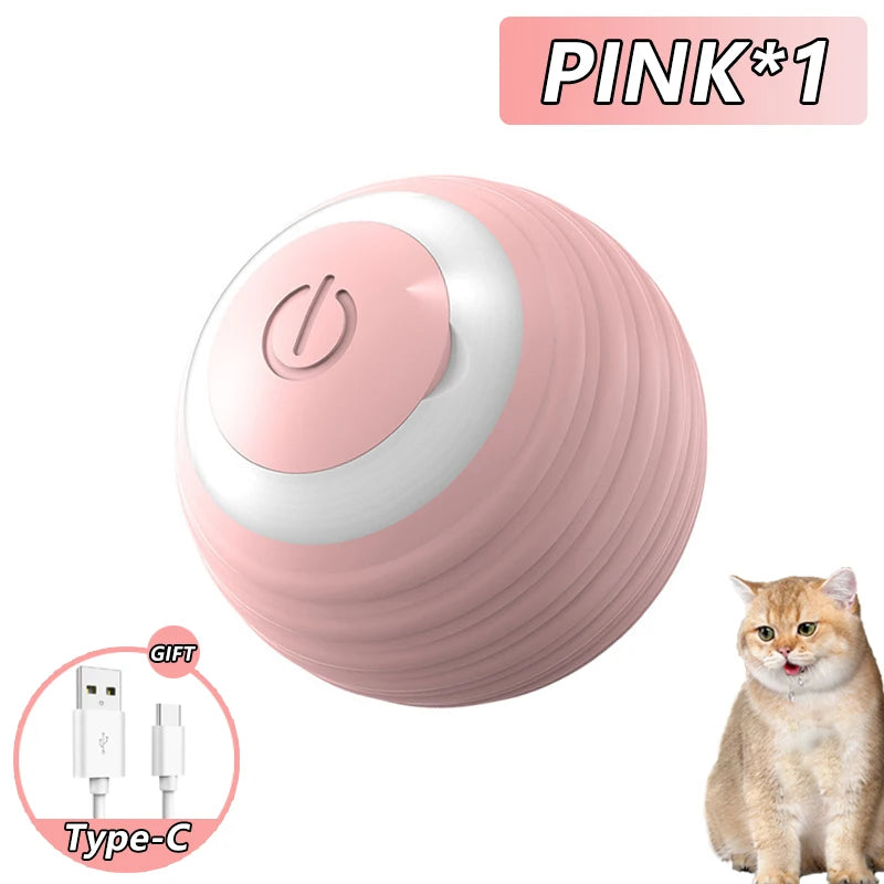 Cat Interactive Bouncing Ball Smart Cat Toys USB Automatic Rolling Magic Ball Electronic Cat Dog Toy Cat Game Accessories
