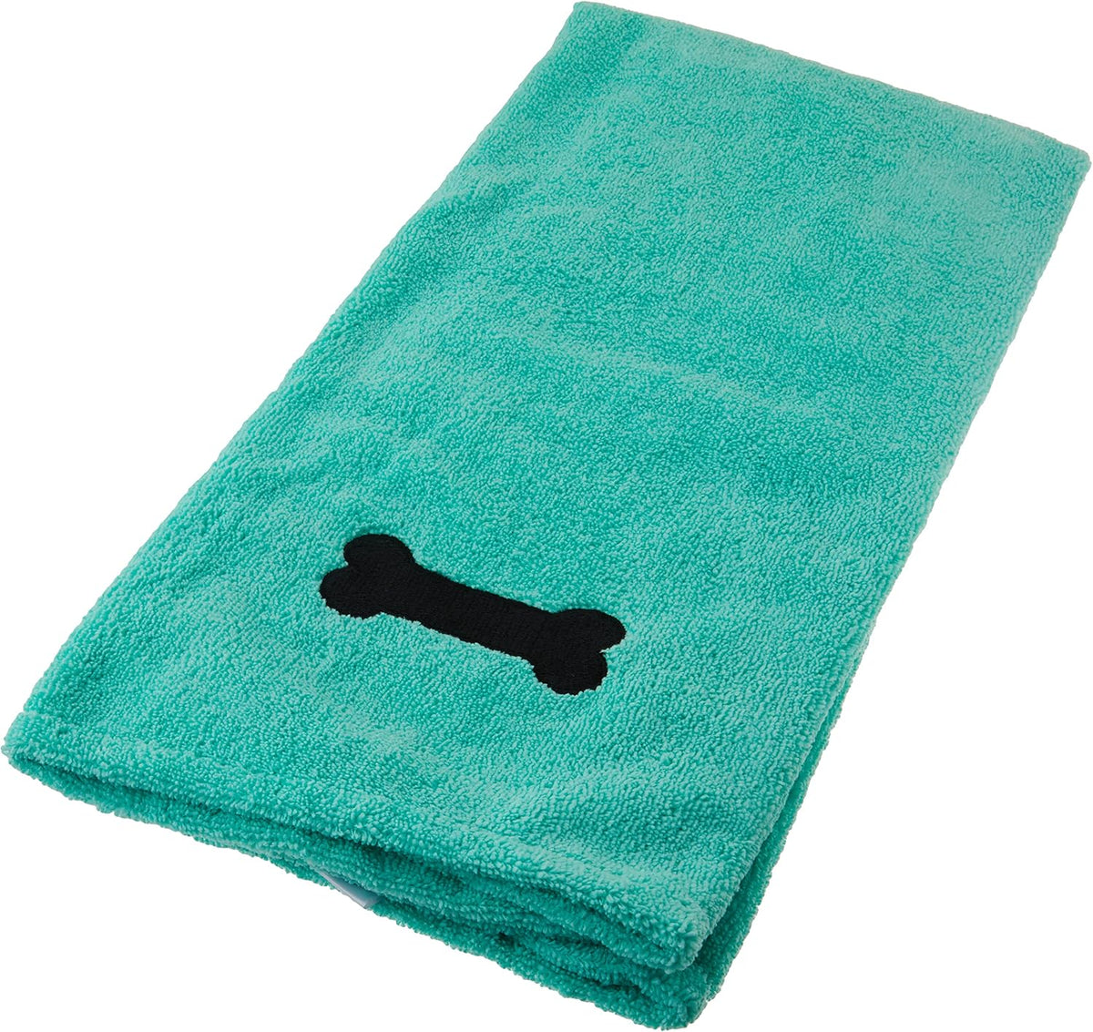 DII Microfiber Pet Bath Towel with Embroidered Paw Print, 44X27.5, Ultra-Absorbent & Machine Washable for Small, Medium, Large Dogs and Cats-Green