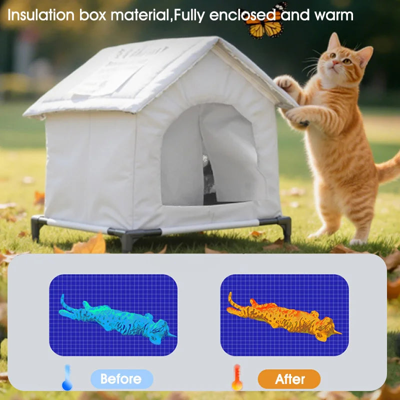 Waterproof Outdoor Pet House Thickened Cat Nest Four Seasons Universal Pet House Home Foldable Washable for Small Pet Supplies