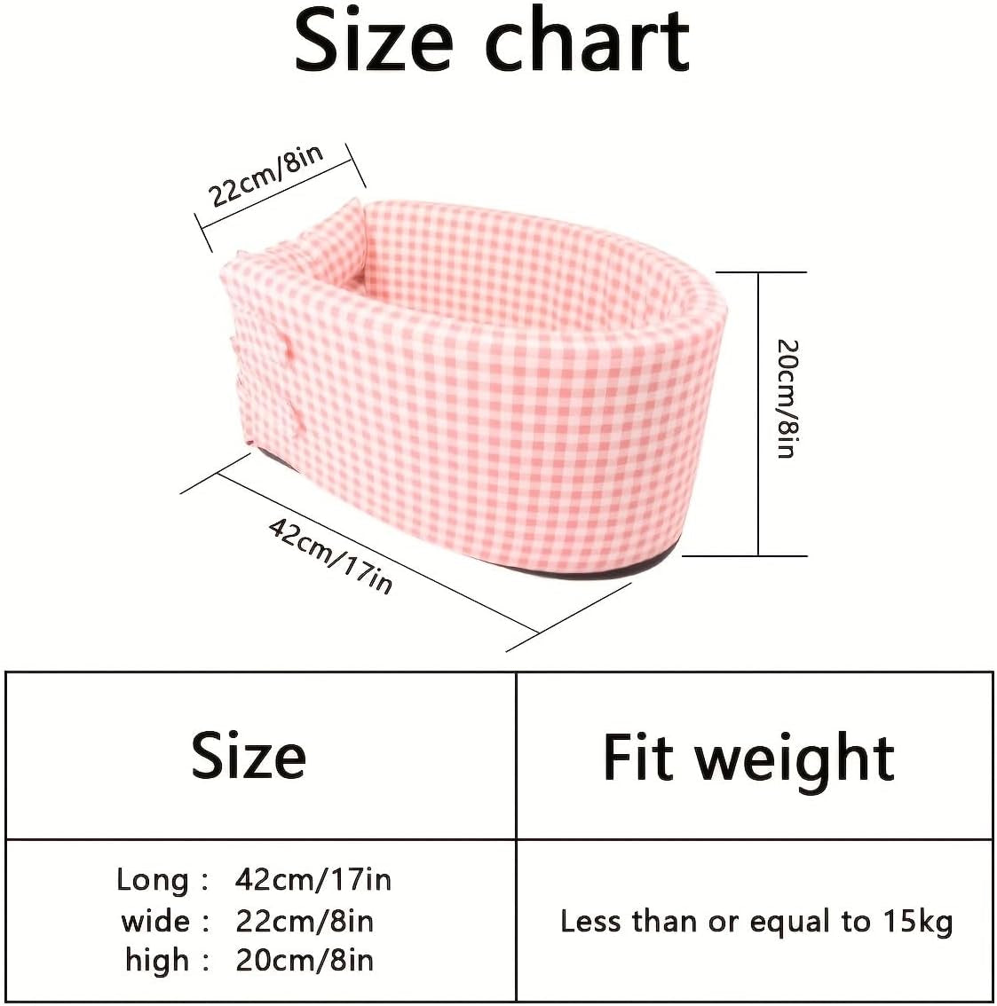 Pet Car Dog Kennel, Universal Dog & Cat Car Seat Cushion, Central Control Pet Bag for Travel, Comfortable and Secure Pet Outing Carrier (Pink, Coffee)