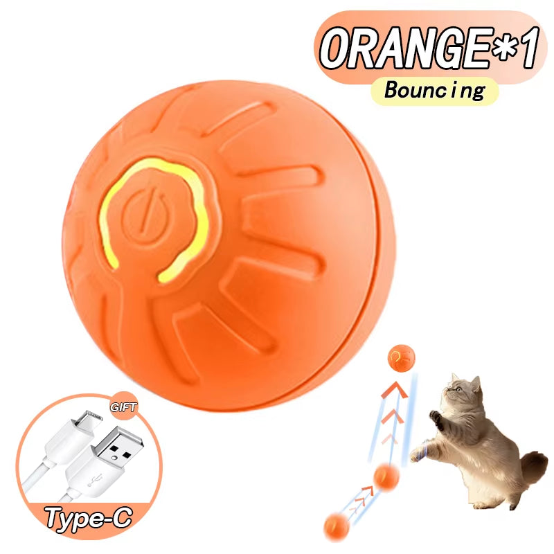 Cat Interactive Bouncing Ball Smart Cat Toys USB Automatic Rolling Magic Ball Electronic Cat Dog Toy Cat Game Accessories