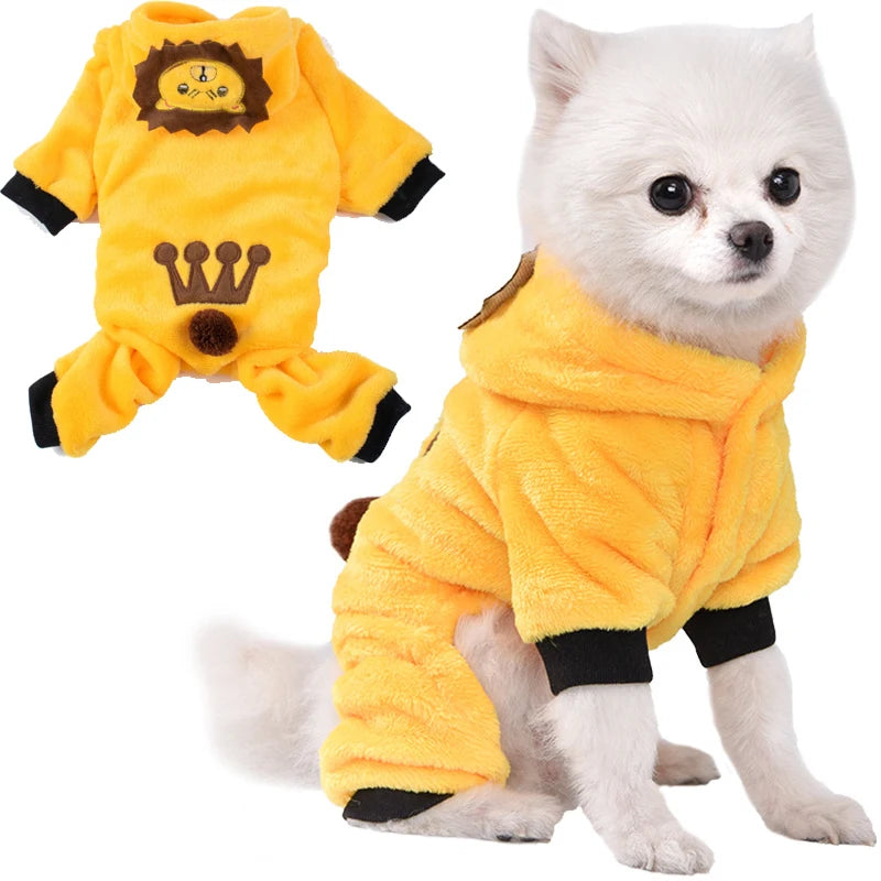 Pet Dog Clothes Soft Warm Fleece Dogs Jumpsuits Pet Clothing for Small Dogs Puppy Cats Hoodies Chihuahua Yorkshire Costume Coats